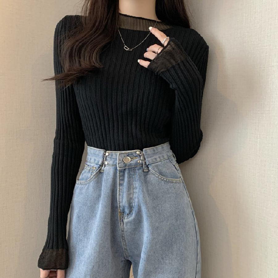 ニット・セーター | 長袖 ニットセーター レディース レース