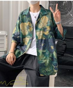 シャツ | ライトアウター メンズ メンズサマープリント カッコウイイ 夏服 新作 カジュアル レトロ風 上品 ワイドゆったり 大きいサイズ