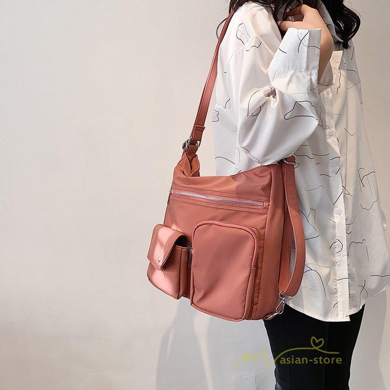 女性用バッグ | ショルダーバッグ レディースバッグ 2way 斜めがけ 肩掛けバッグ 通勤 通学 買い物 エコバッグ ファスナー 旅行 シンプル 大学生 おしゃれ ポケット多い