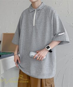 Tシャツ | ポロシャツ メンズ シャツ トップス 半袖 無地 シンプル カジュアル 夏新作 大きいサイズ 黒 白 ゆったり サマーシャツ ファスナー 大きいサイズ 体型カバー
