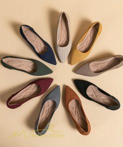 パンプス | ニット26.5cm 大きいサイズレディース 靴 9カラー リブニット 無地 柔らか 歩きやすい スリッポン 履きやすい 痛くない 走れる