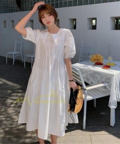 マキシ | ワンピース レディース 春夏 半袖ワンピース 40代 キレイめ ロングワンピース 無地 Aラインワンピース ゆったり オシャレ 20代30代 シンプル 韓国風 通勤 着痩せ