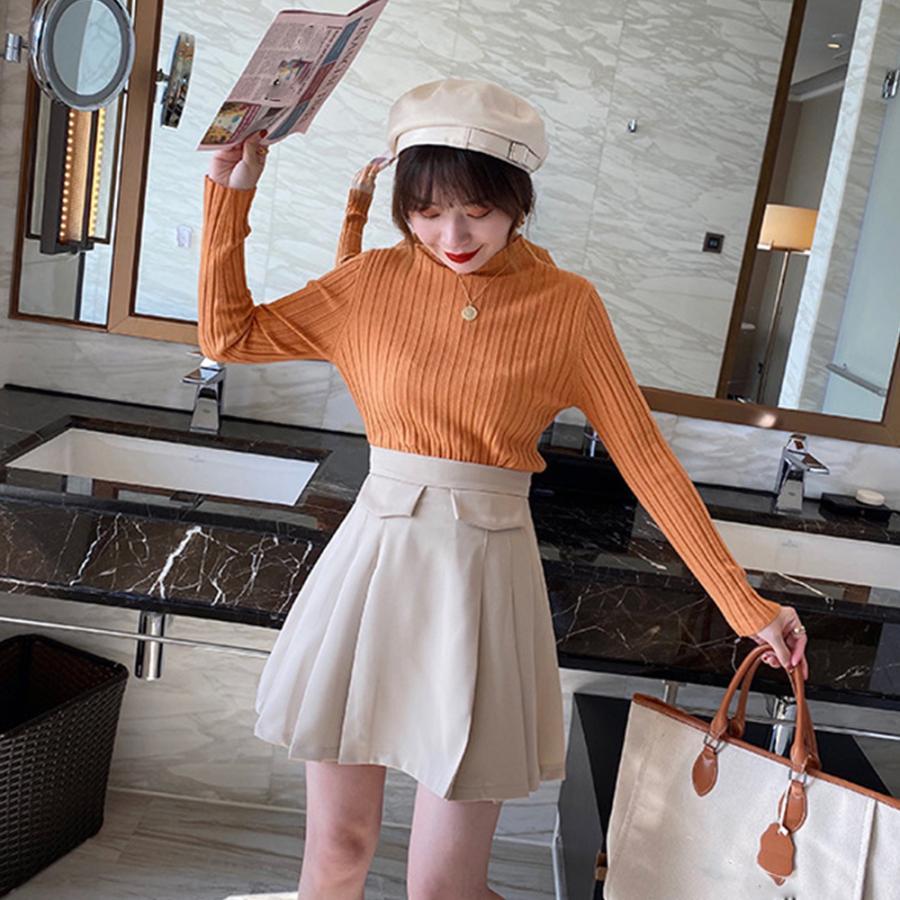 ニット・セーター | リブニットトップス プチハイネック