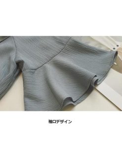 シャツ・ブラウス | 夏ブラウス 五分袖 フレアスリーブ ベージュ 可愛い 30代40代 レディースシャツ 夏服