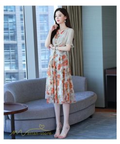 ミディアム | ワンピース レディース 花柄 着痩せ きれいめ おしゃれ 夏 サマーワンピース 膝丈 大きいサイズ 通勤 肩マント ミディアムワンピース お出かけ 気質 二点セット