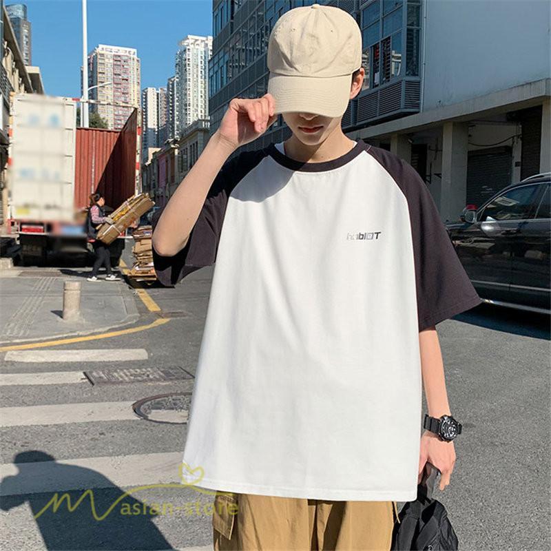 Tシャツ | 夏新作 メンズ Tシャツ 半袖 切り替え カジュアル シンプル カットソー 半袖トップス お出かけ クルーネック 日常感 メンズゆったり