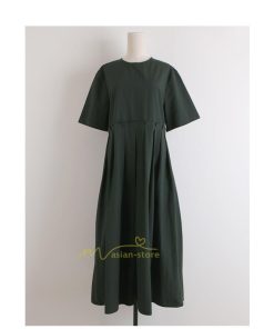 マキシ | ワンピース プリーツ Aライン 夏ワンピース 春 夏 秋 半袖 ロング マキシ丈 ロングワンピース お出かけ マキシワンピース カジュアル 着痩せ 20代30代40代50代