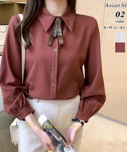 シャツ・ブラウス | スカーフタイシャツ トップス シャツ シャツ ブラウス レディース カジュアル フェミニン 春 秋 冬 きれいめ カジュアル 着痩せ 上品 エレガント 夏物 通勤通学