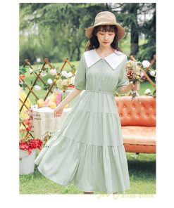 マキシ | ティアードワンピース ワンピース レディース 半袖 5分袖 ハーフスリーブ ロング丈 フレア キレイめ お出かけ 春夏コーデ マキシ丈 ロング丈ワンピース