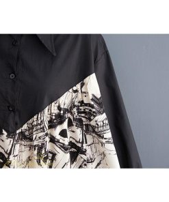 シャツワンピース | 長袖 ミディアムワンピース 切り替え ゆったり フリーサイズ 体型カバー 秋コーデ カジュアル 上品 大人 ワンピース ひざ丈 オーバーサイズ