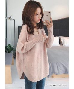 ニット・セーター | ニット レディース 秋 秋服 トップス セーター 秋服コーデ 長袖 Vネック オフィスカジュアル プルオーバー ゆったり 大きめ ラウンドヘム模様編みニット 冬服