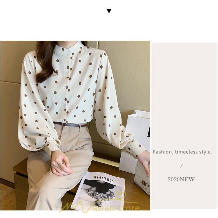 シャツ・ブラウス | シャス ブラウス 春夏 秋 シフォン レディース 長袖 フォーマル オフィス 入学式 入園式 ドット柄 外出 お出かけ ビジネス 20代30代40代50代 通勤 OL