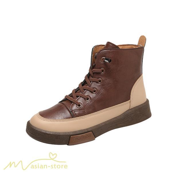 ショートブーツ | レディース ブーティー 太ヒール ブーツ ショートヒール カジュアル レースアップ 厚底 歩きやすい 厚底ブーツ コスプレ靴 編み上げブーツ