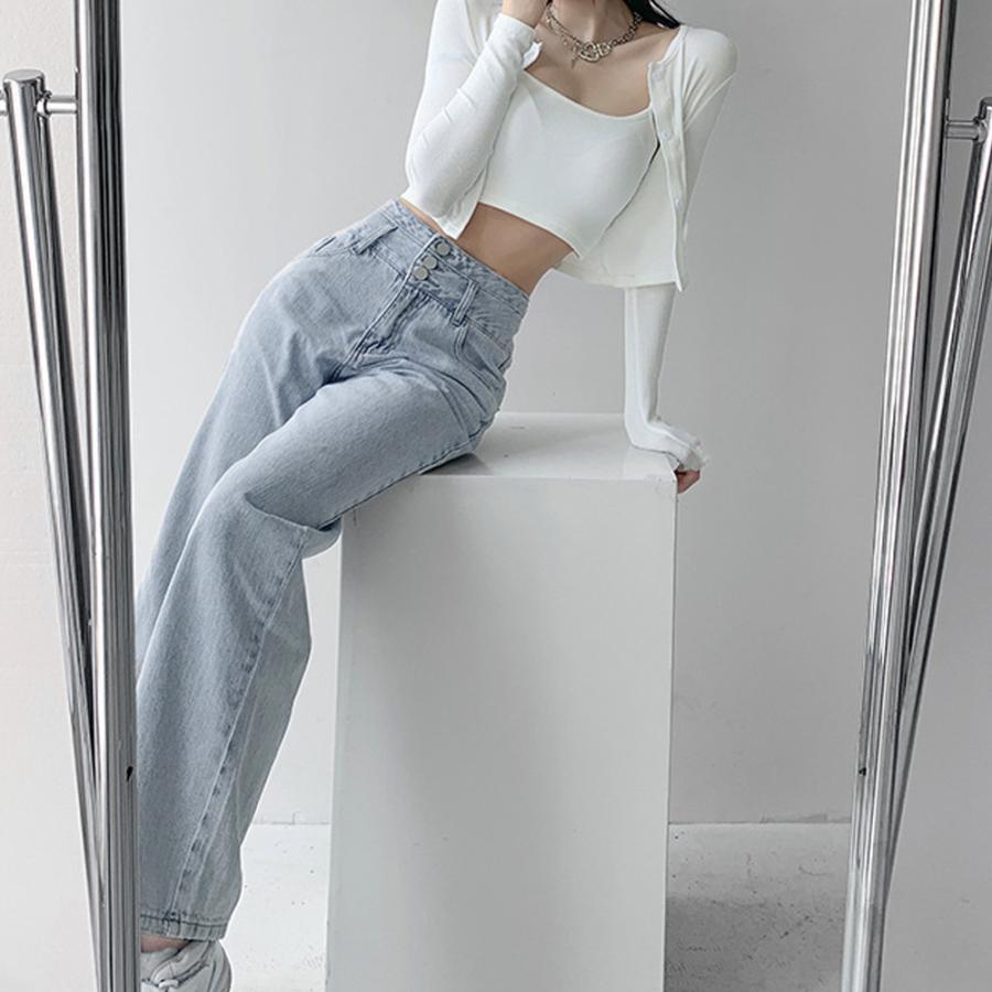 デニム | ハイウエスト デニムパンツ レディース