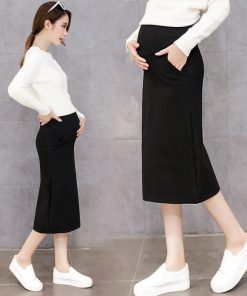 マタニティ | マタニティスカート 調整可 産前産後 妊婦妊娠 ミモレ丈スカート ママスカート 膝丈 秋服 レディース 秋スカート スカート マタニティウェア 腹包み 秋冬