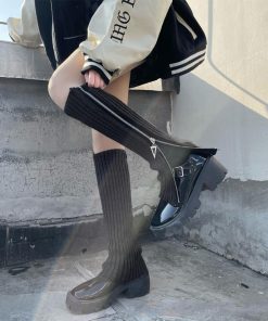 その他小物 | ニットレッグウォーマー ジップつき韓国風