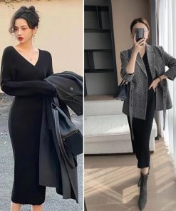 ワンピース | カシュクールニット韓国風