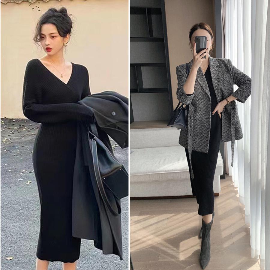 ワンピース | カシュクールニット韓国風