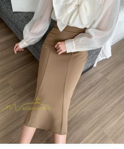 スカート | フィッシュテールレディース 無地 フレア きれいめ 仕事 カジュアル おしゃれ ひざ下丈 ビジネス 大きいサイズ 秋冬コーデ ファスナー OL