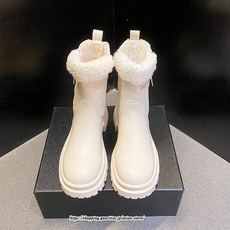 ブーツ | ムートンレディース 靴 裏ボア 裏起毛 シューズ サイドジップ 秋冬 暖か 防寒 疲れない 20代30代40代50だい 歩きやすい ファスナー 痛くない