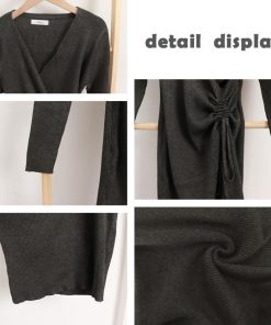 ワンピース | カシュクール リブニット秋冬