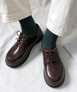 ショートブーツ | 靴 レースアップ レザー調 歩きやすい 厚底 ドレスシューズ レディース シューズ シンプル