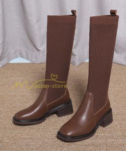 ロングブーツ | ブーツ ヒール カジュアル レディース 靴 シューズ お出かけ 秋冬 ロング丈ブーツ ジョッキーブーツ 春秋冬 美脚 黒靴 太ヒール 大人