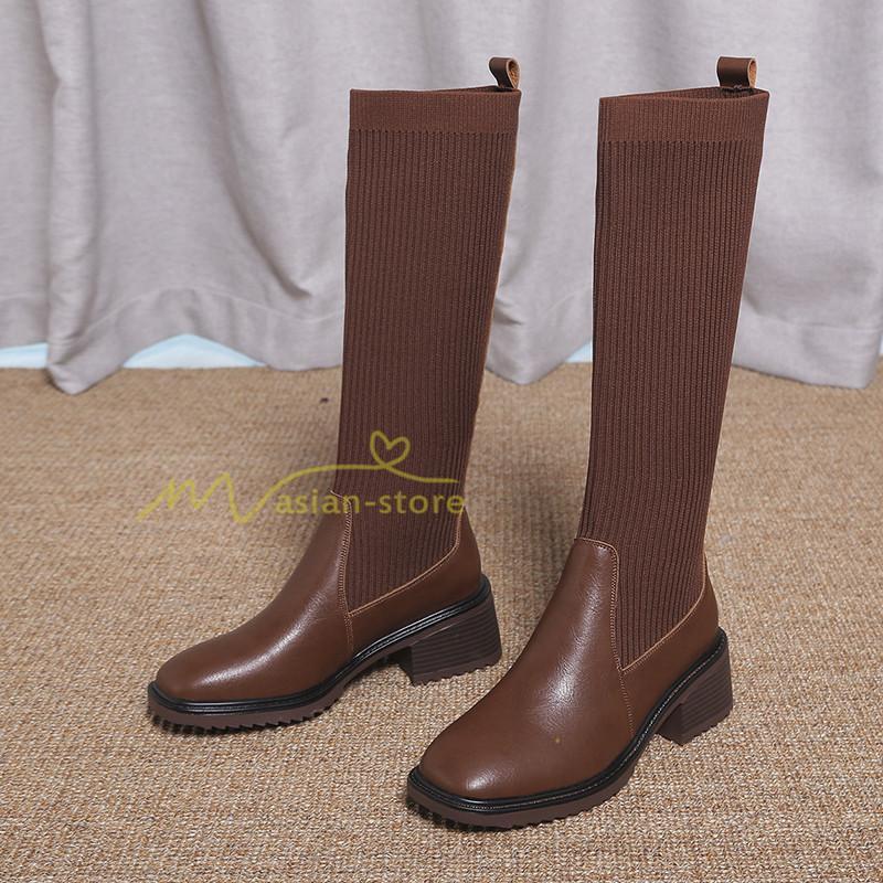 ロングブーツ | ブーツ ヒール カジュアル レディース 靴 シューズ お出かけ 秋冬 ロング丈ブーツ ジョッキーブーツ 春秋冬 美脚 黒靴 太ヒール 大人