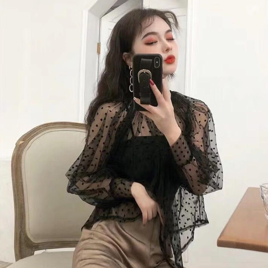 透かし編みトップス | シアーブラウス セットアップ アンサンブル