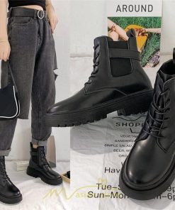 ショートブーツ | ブーツ レディース レースアップブーツ 履きやすい 卒業式 袴ブーツ 送料無料 スムース つやあり 美脚 編み上げ ブラック 黒 つや消し