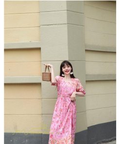 マキシ | ロングワンピース 五分袖 夏ワンピース 秋新作 Aラインワンピース マキシワンピース 花柄 プリント 旅行 ダンス ワンピース 30代40代 舞台 可愛い リボン