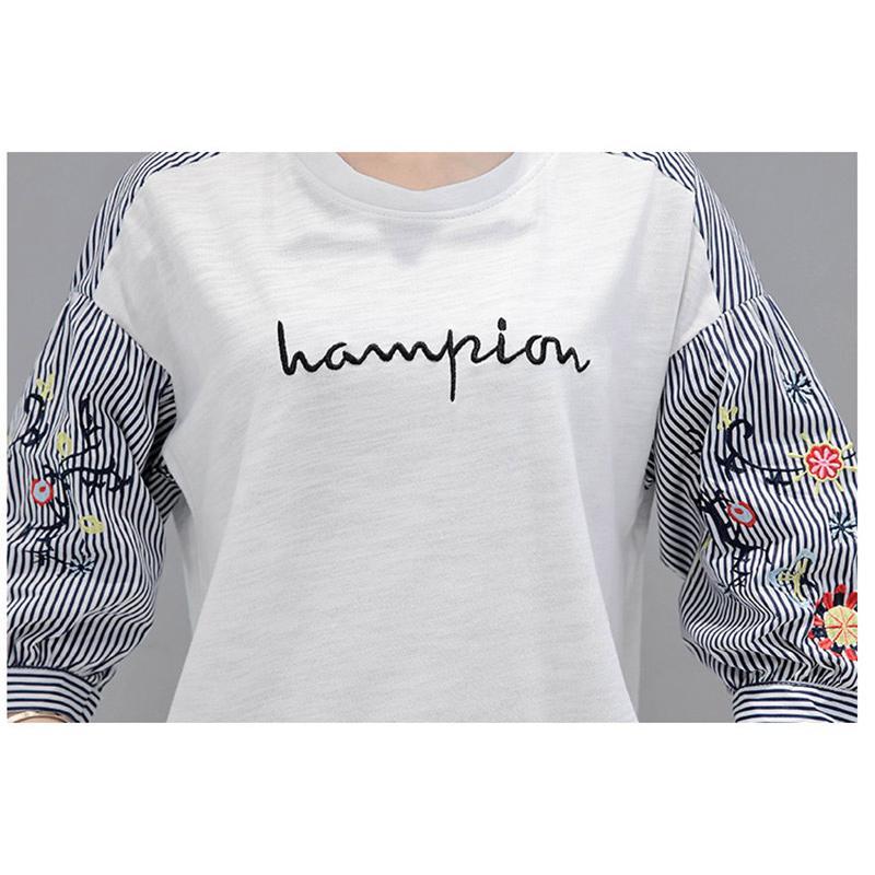 シャツ・ブラウス | シャツ ブラウス レディース パフスリーブ 花柄 刺繍 ストライプ トップス ラウンドネック 韓国風 カジュアル フェミニン トレンド ゆったり ファッション