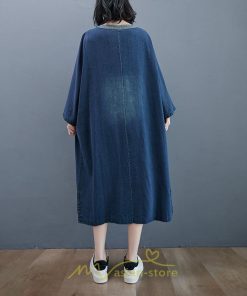 デニムワンピース | ワンピース 長袖 シャツワンピース デニムシャツ 無地 Aラインワンピ スリム 可愛い スリット ロングワンピ ワンピ ポケット 20代30代40代