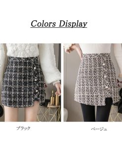 ミニスカート | チェック柄 ショート丈 Aライン ツイード タイトスカート スカート 台形スカート レディース ハイウエス 大人可愛い