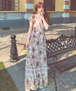 マキシ | ワンピース レディース ワンピ ロングワンピ ロング コットン ゆったり 夏 リゾート サマードレス かわいい 大人 Vネック オトナ 着痩せ レトロ 個性的