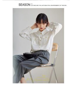 シャツ・ブラウス | ブラウス レディース オフィス 白 フォーマル 長袖 おしゃれ シャツ カジュアル 制服 レギュラー 着回し オフィス 胸ポケット OL 秋服 キレイめ 通勤