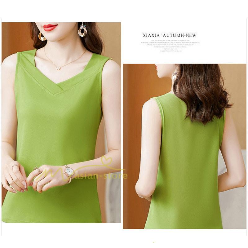 キャミソール タンクトップ | トップス タンクトップ レディース ノースリーブ Vネック Vネックタンク コットン 20代30代40代50代 ママ 母 快適 お出かけ カシュクール インナー カジュアル