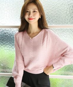 透かし編みトップス | ニットトップス レディース 体型カバー秋