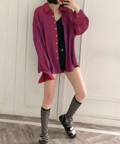 カーディガン | 光沢 サテン 春 レディース ブラウス ロングシャツ 夏 トップス 長袖 カラーシャツ レトロデザイン