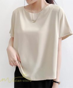 ｔシャツ・カットソー | Tシャツ レディース 半袖 カットソー ブラウス 着痩せ 無地 半袖Tシャツ クルーネック フリーサイズ 40代 可愛い 柔らか 通勤 通学 30代 着回し 20代 トップス