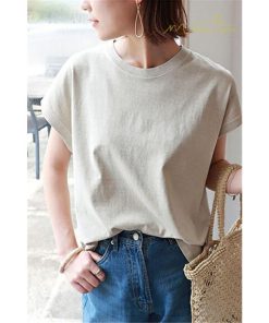 tシャツ・カットソー | Tシャツ Tシャツ レディース トップス ピグメント加工 フレンチスリーブ Tシャツ カットソー スリット 半袖 カジュアル 女性着 無地 普段 トップス シンプル