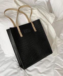 ハンドバッグ | クロコ 2way スクエアバッグ 肩かけバッグ 縦型 レディース 型押し レザーバッグ 手提げバッグ トートバッグ 縦長 A4