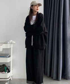 ニット・セーター | ニットアウター ニットトップス シンプル V 韓国風 ニットカーディガン ネック 羽織 秋冬 ゆったり レディース 長袖