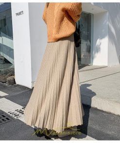 スカート | プリーツ ロング丈 ボトムス レディース ニットニット あったか 20代 30代 40代 秋 冬 韓国風 デート こなれ感 新作 秋冬物 お呼ばれ