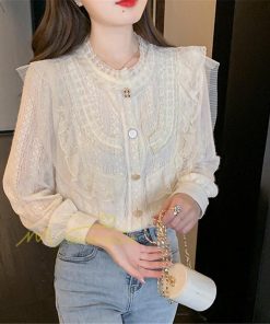 シャツ・ブラウス | ブラウス レディース きれいめ 春秋 40代 30代 長袖 カジュアルブラウス 可愛い おしゃれ 韓国風 通勤 着回し お出かけ エレガント 着痩せ 上品 レースシャツ