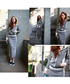 パーカー | 部分即日発送セットアップスウェットパーカースカート レディース タイトスカート トレンド フード付き大人無地体型カバー ロングスカート パーカ