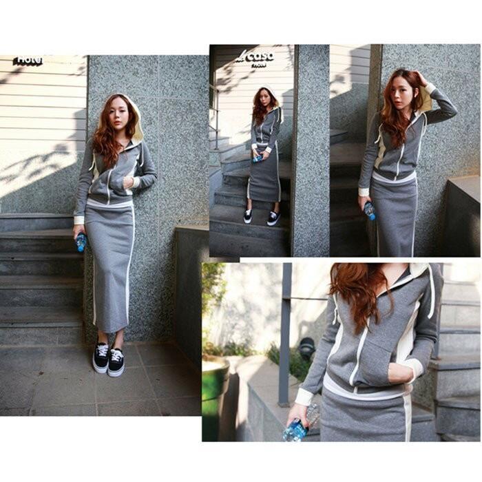 パーカー | 部分即日発送セットアップスウェットパーカースカート レディース タイトスカート トレンド フード付き大人無地体型カバー ロングスカート パーカ