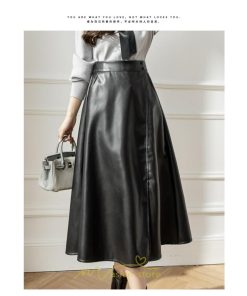 スカート | ロング秋冬 レディース フレア Aライン スリット 上品 フェミニン レザーかっこいい 通勤 OL キレイめ オフィス カジュアル