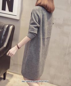 マキシ | ニットワンピース ワンピース レディース チュニック ハイネック ひざ丈 ゆったり セーター 暖か 無地 着痩せ キレイめ おしゃれ 上品 通勤 フェミニン