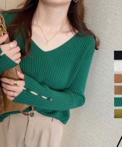 ニット・セーター | リブニットトップス レディースニットソー